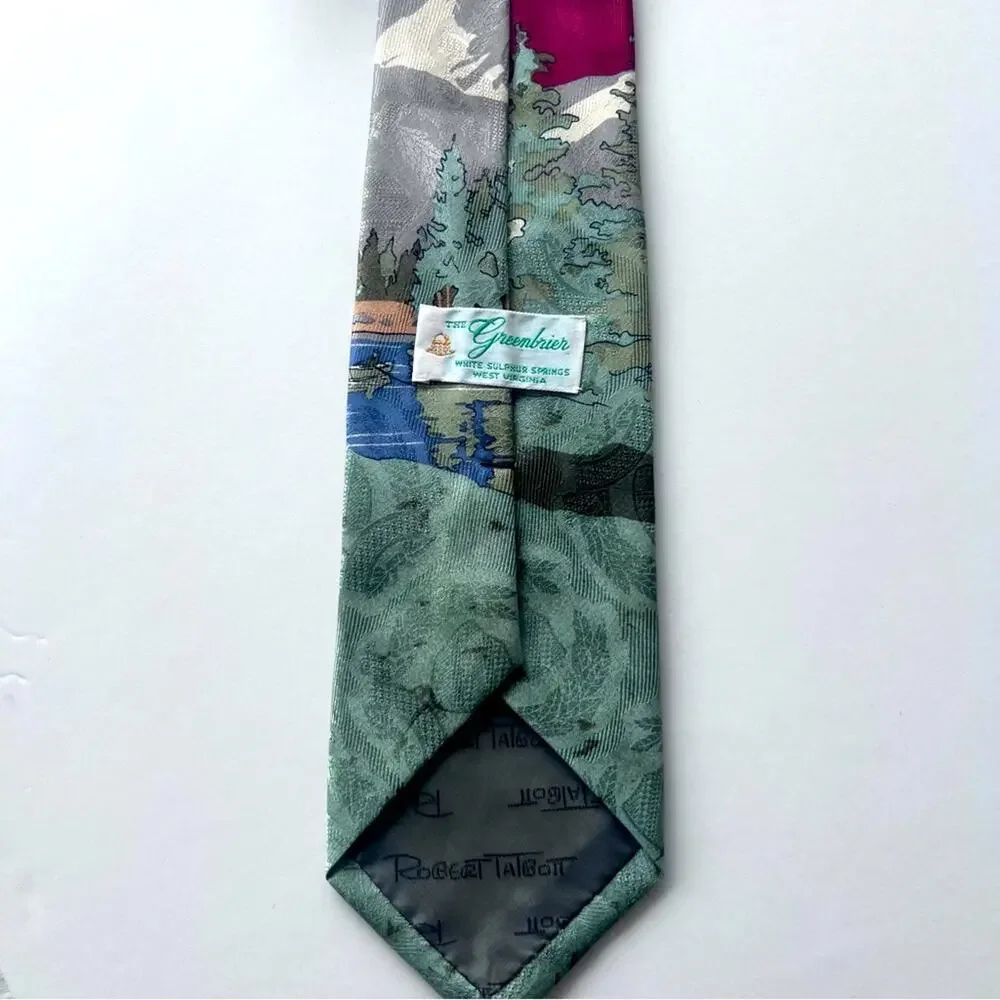 Robert Talbott Vintage Pure Silk Hand Sewn Golf Scene  Neck Tie Business Casual
